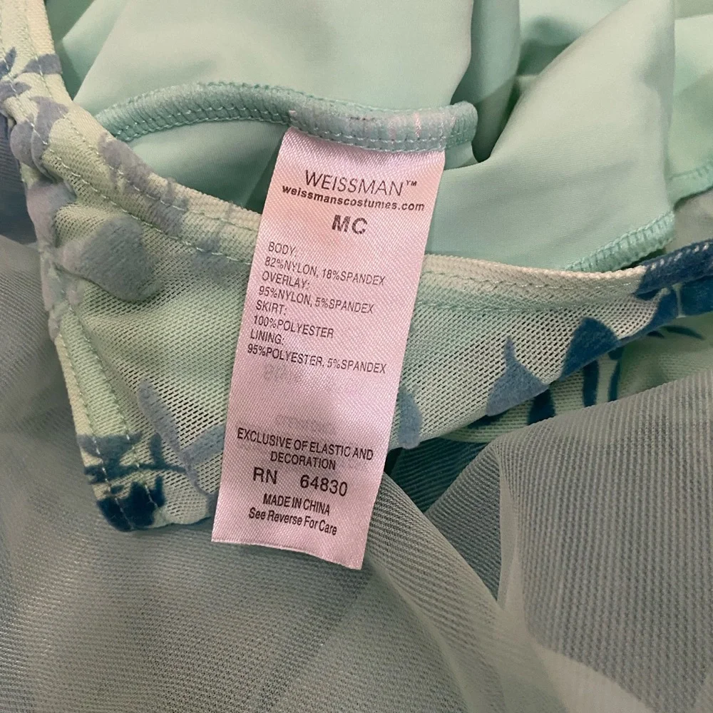 WEISSMAN Sage GREEN Recital DANCE Competition DRESS Child Medium Floral Tulle